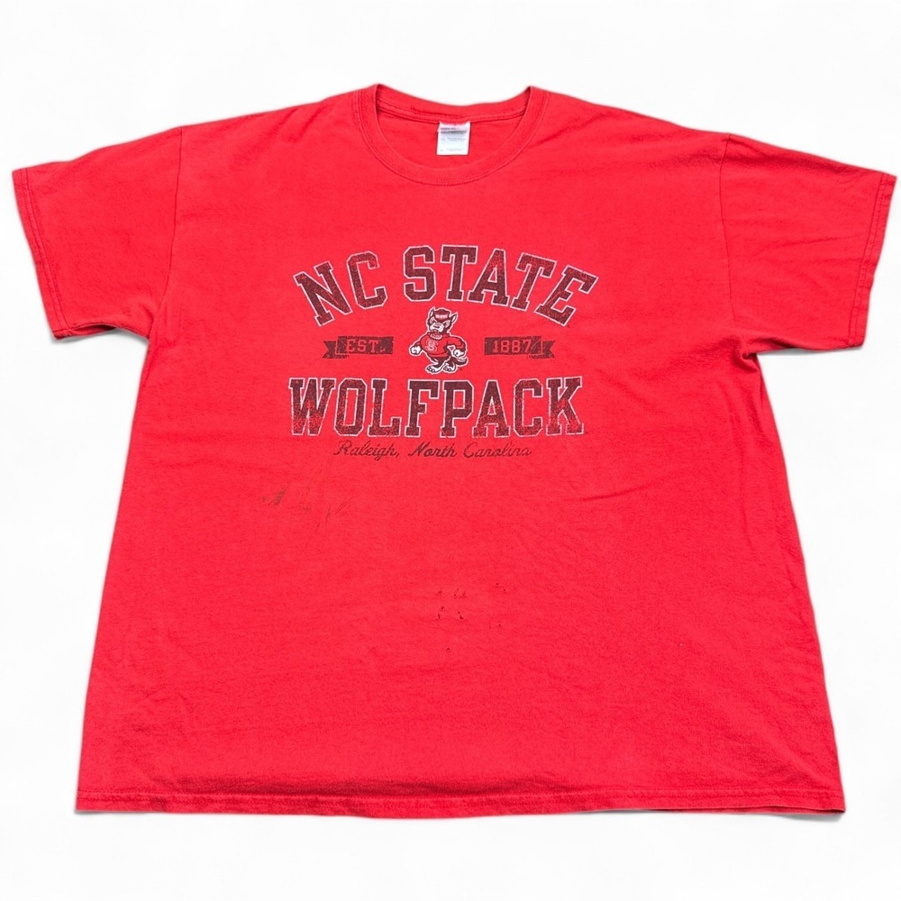 Vintage Y2K NC State Wolfpack T Shirt Adult Size XL Red University Logo Tee‎